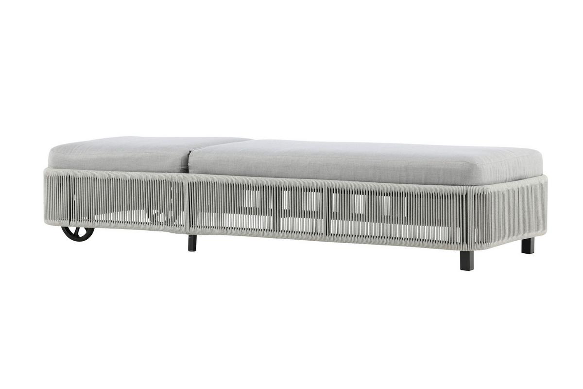 SONNENLIEGE VIRYA - Schwarz/Grau, KONVENTIONELL, Textil/Metall (75/32/205cm) - Gardenson