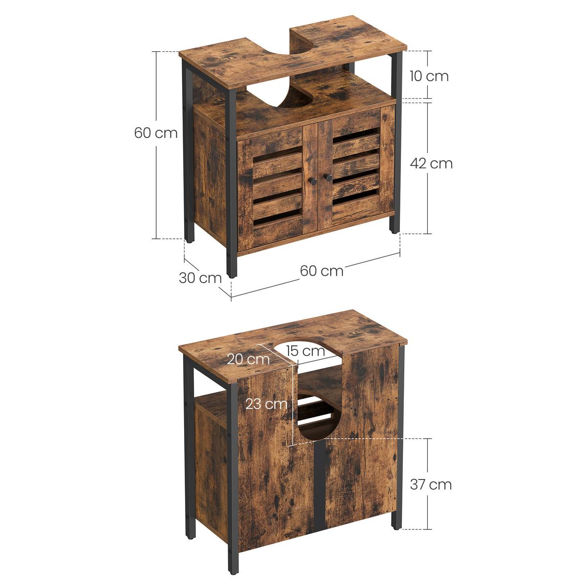 WASCHBECKENUNTERSCHRANK BBC901B01 - Schwarz/Braun, Trend, Holzwerkstoff/Kunststoff (60/60/30cm) - MID.YOU