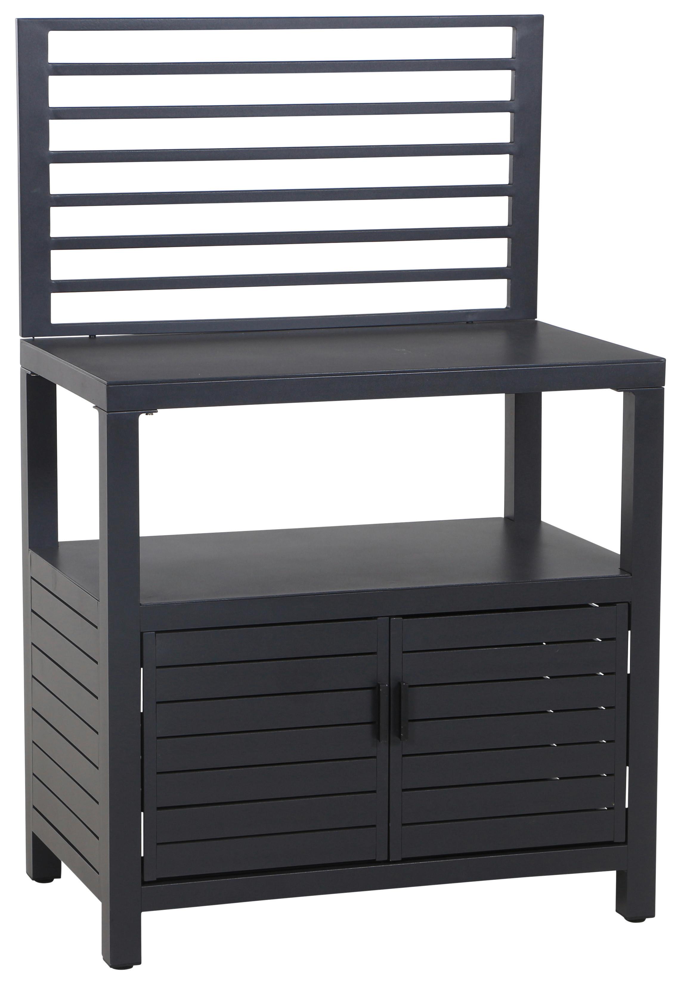 OUTDOORKÜCHE L19583 - Anthrazit, MODERN, Metall (90/141/56cm) - Siena Garden