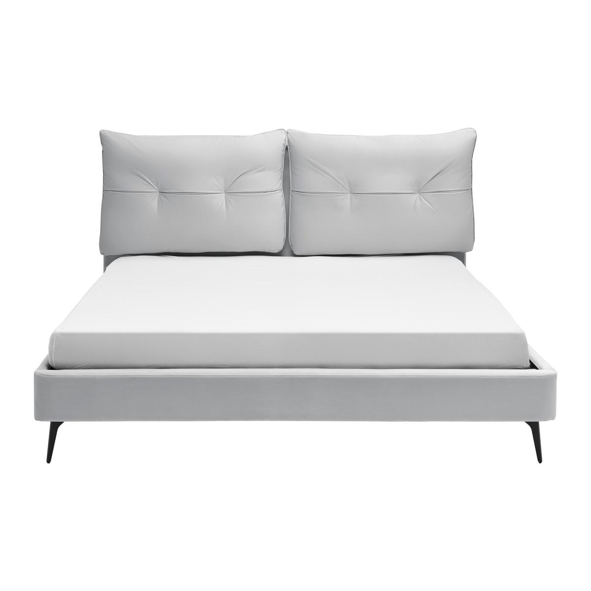 Polsterbett Malea ca. 180x200 cm Hellgrau - Hellgrau/Schwarz, MODERN, Holz/Textil (180/200cm) - Bessagi Home