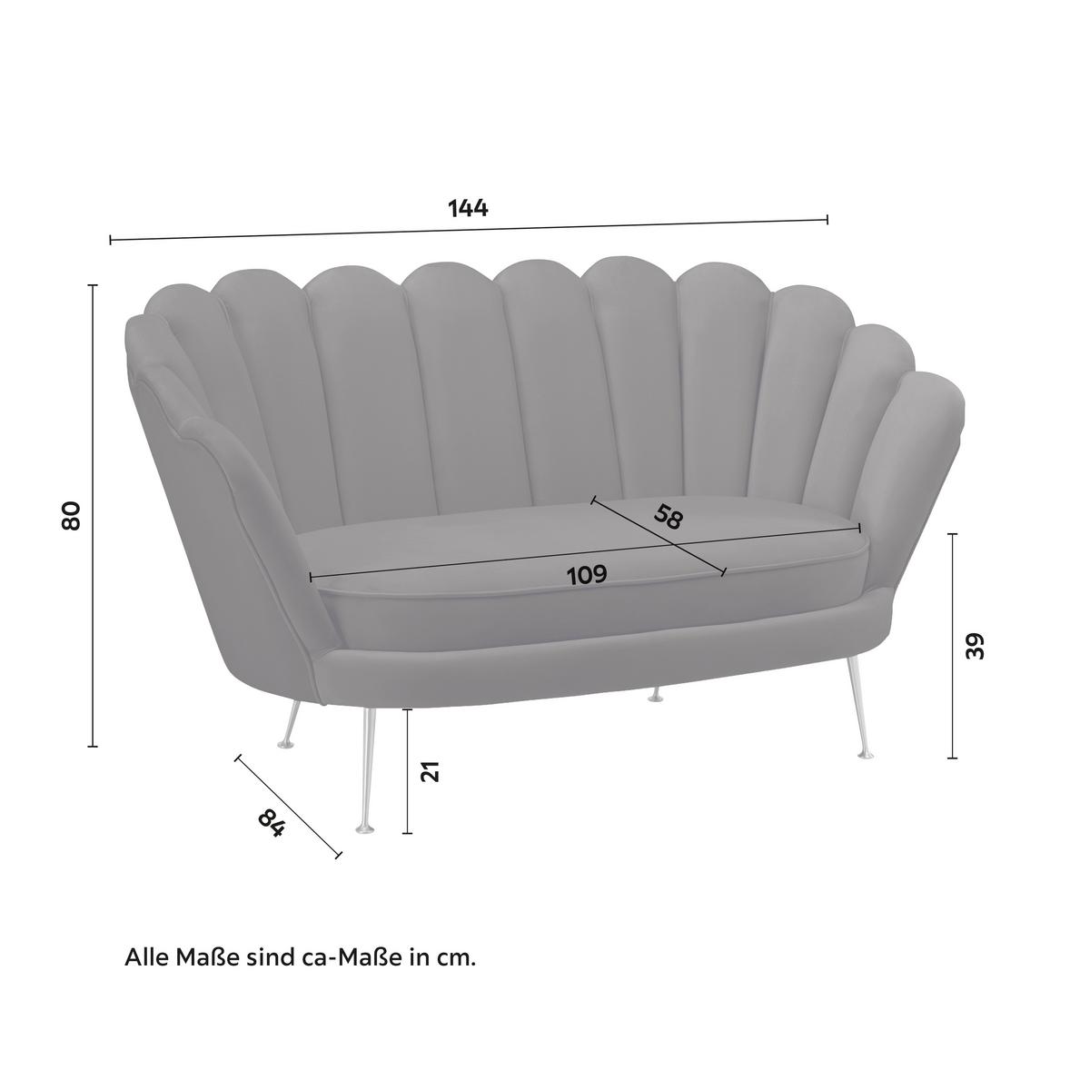 SOFA DWUOSOBOWA JELLINA - ciemnoniebieski/szampanowy, Modern, metal/tkanina (144/80/84cm) - Bessagi Home