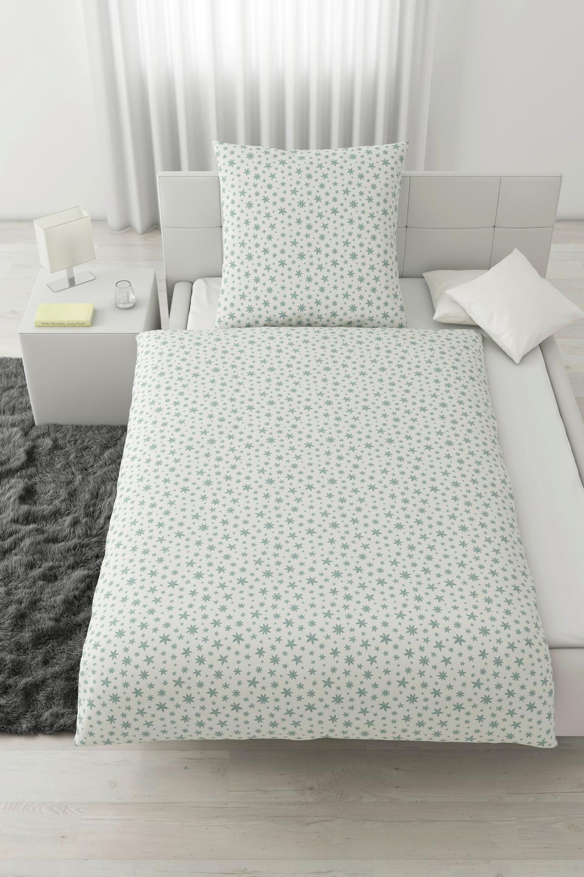 Bettwäsche Anise Weiß/Mintgrün ca. 135x200cm - Weiß/Mintgrün, Textil (135/200cm) - Modern Living