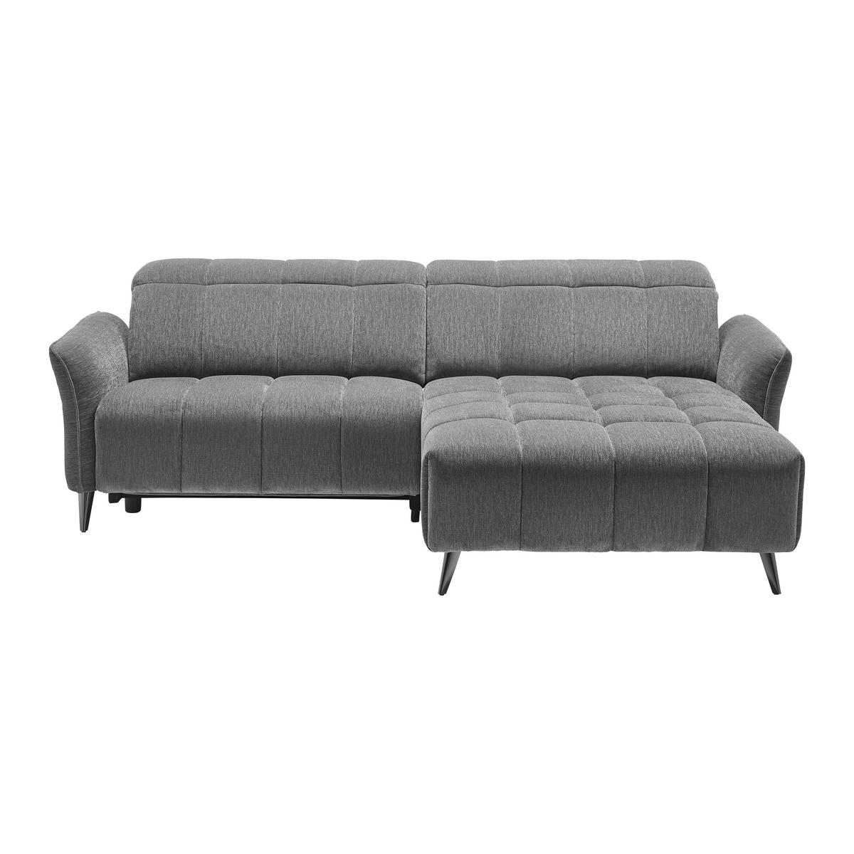 Ecksofa Pisa Anthrazit - Anthrazit/Schwarzchrom, MODERN, Holz/Textil (248/82-99/99-173cm) - Mömax