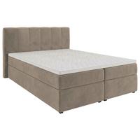Boxbett Dana Graubraun ca. 180x200cm - Graubraun/Schwarz, Kunststoff/Textil (180/200cm) - Based