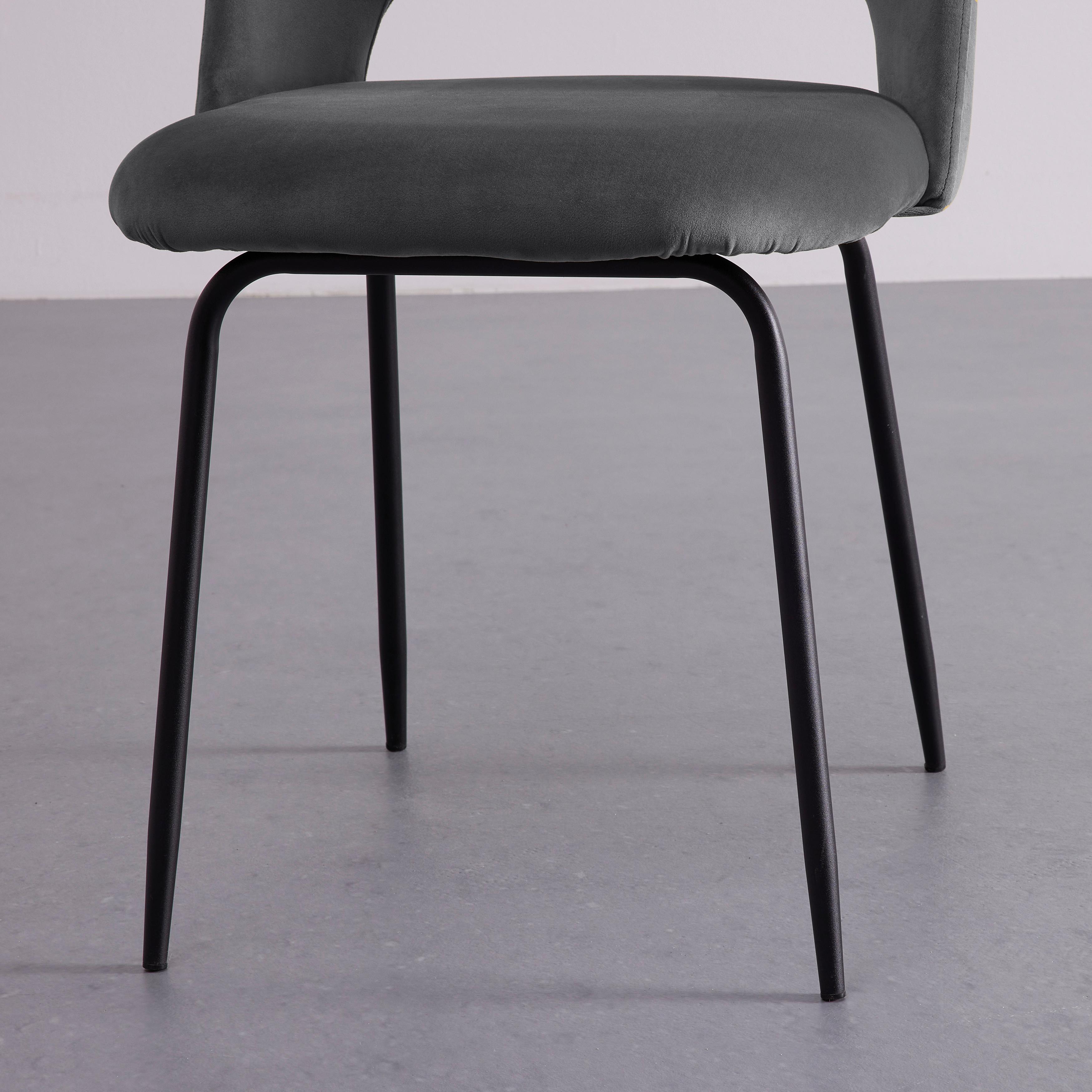KRZESŁO ROMY - czarny/szary, Modern, metal/tkanina (51/88/58cm) - Bessagi Home