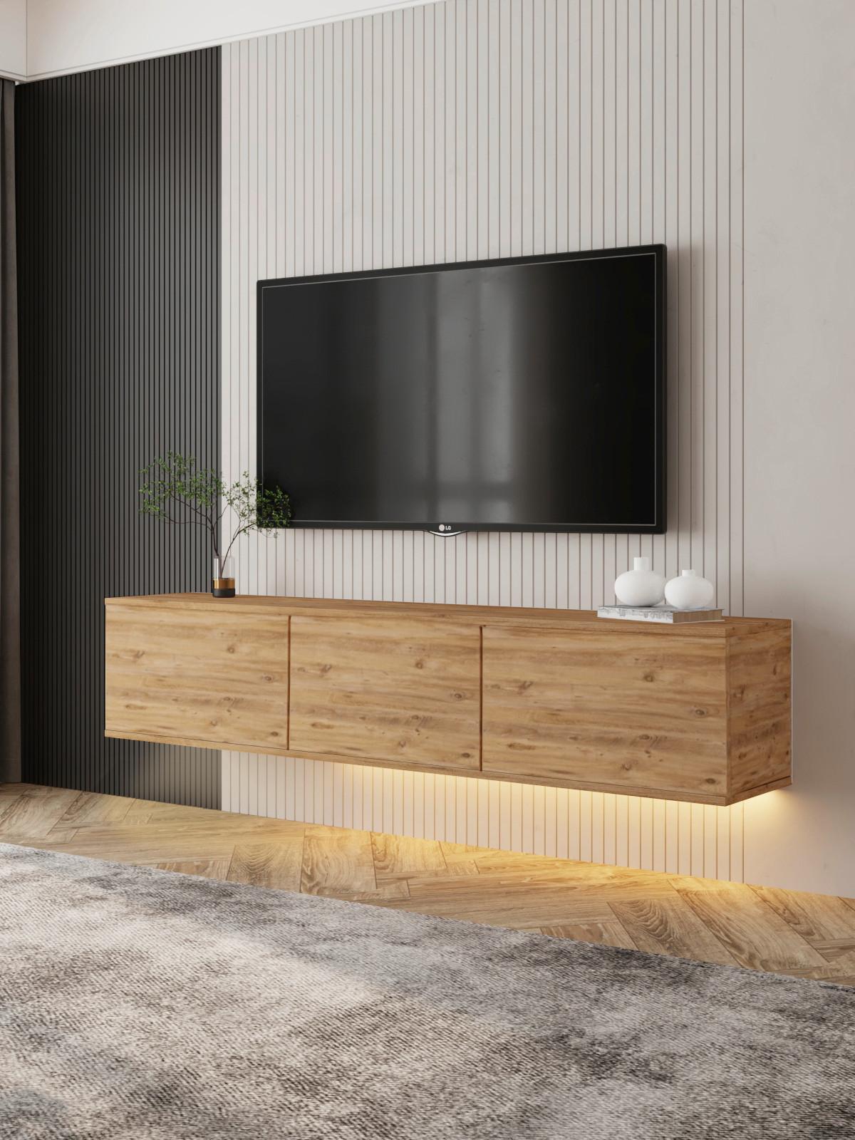 LOWBOARD NEON TV-MÖBEL - Kieferfarben, Design, Holzwerkstoff (160/35/32cm) - Livetastic