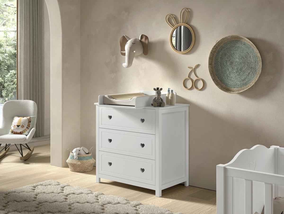 Wickelaufsatz Amori Weiß - Weiß, MODERN, Holz (53/14/72,6cm) - Vipack