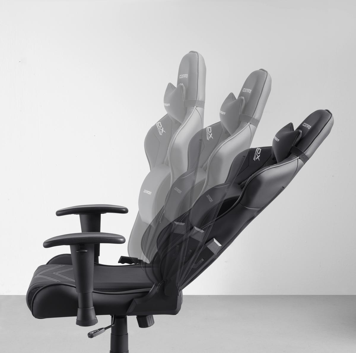 Gamingstuhl Prince in Schwarz - Schwarz/Weiß, MODERN, Kunststoff/Textil (67/126/67cm) - Dxracer