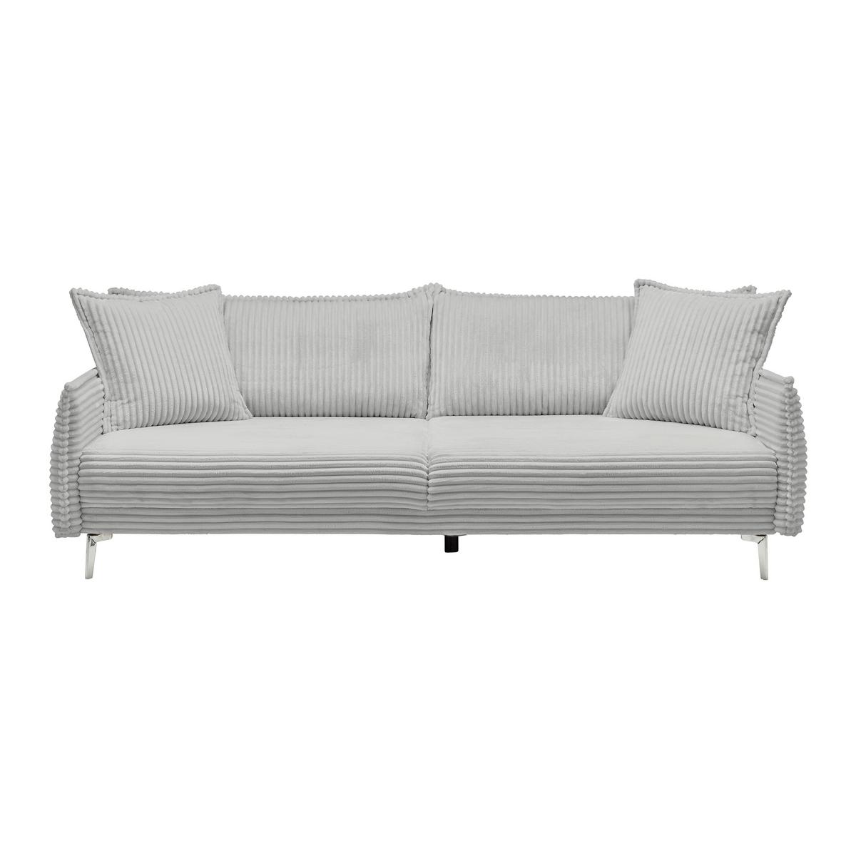 Mega Sofa Kiss - svijetlo siva/boje kroma, Moderno, drvo/metal (241/90/117cm) - Mömax