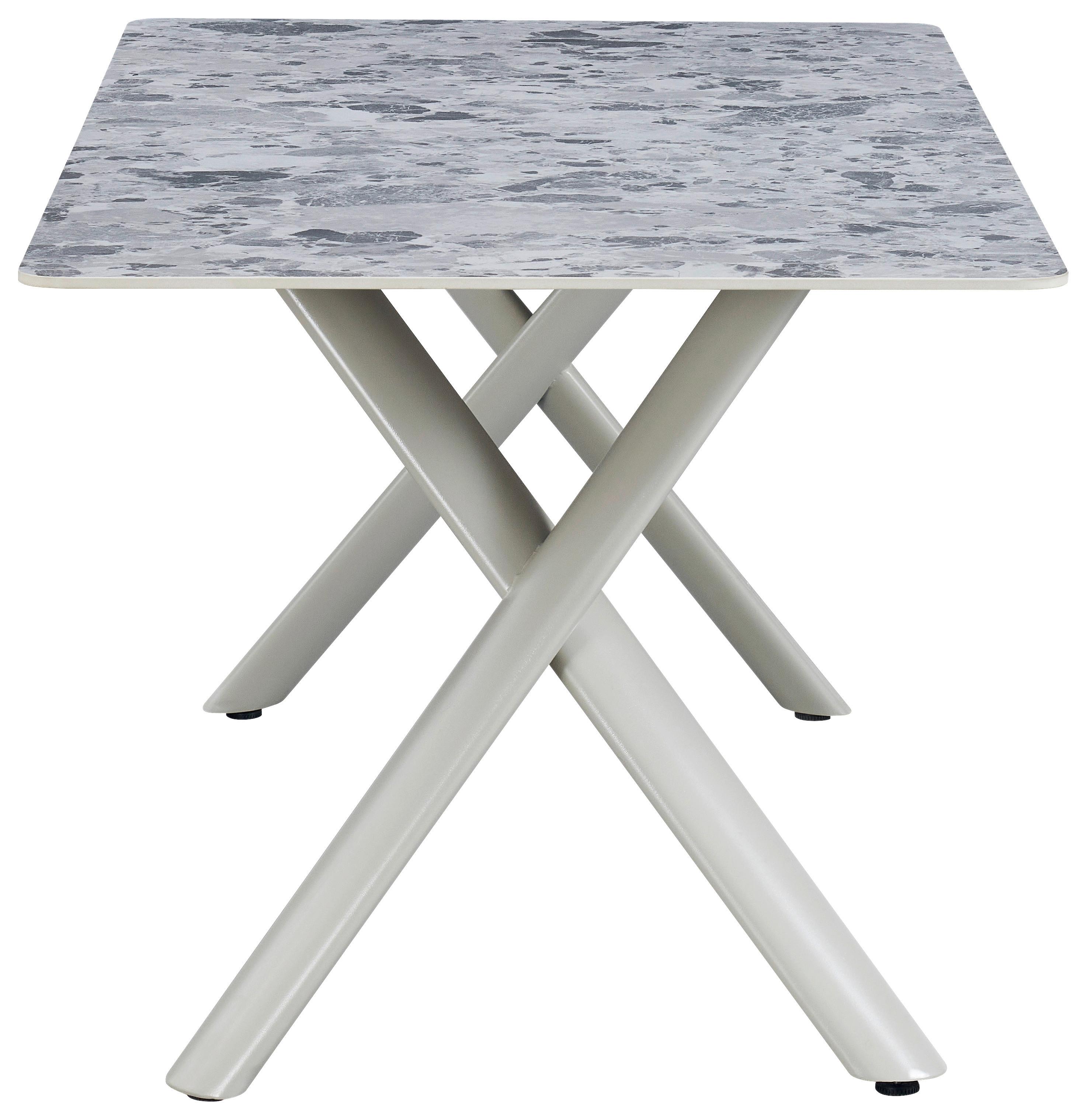 MATBORD ROBIN - beige/grå, Design, metall/sten (180/76/90cm) - Mömax