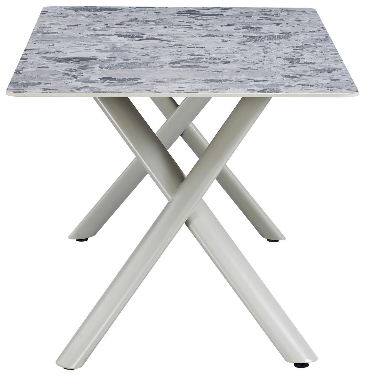 ESSTISCH ROBIN - Beige/Grau, Design, Stein/Metall (180/76/90cm) - Mömax