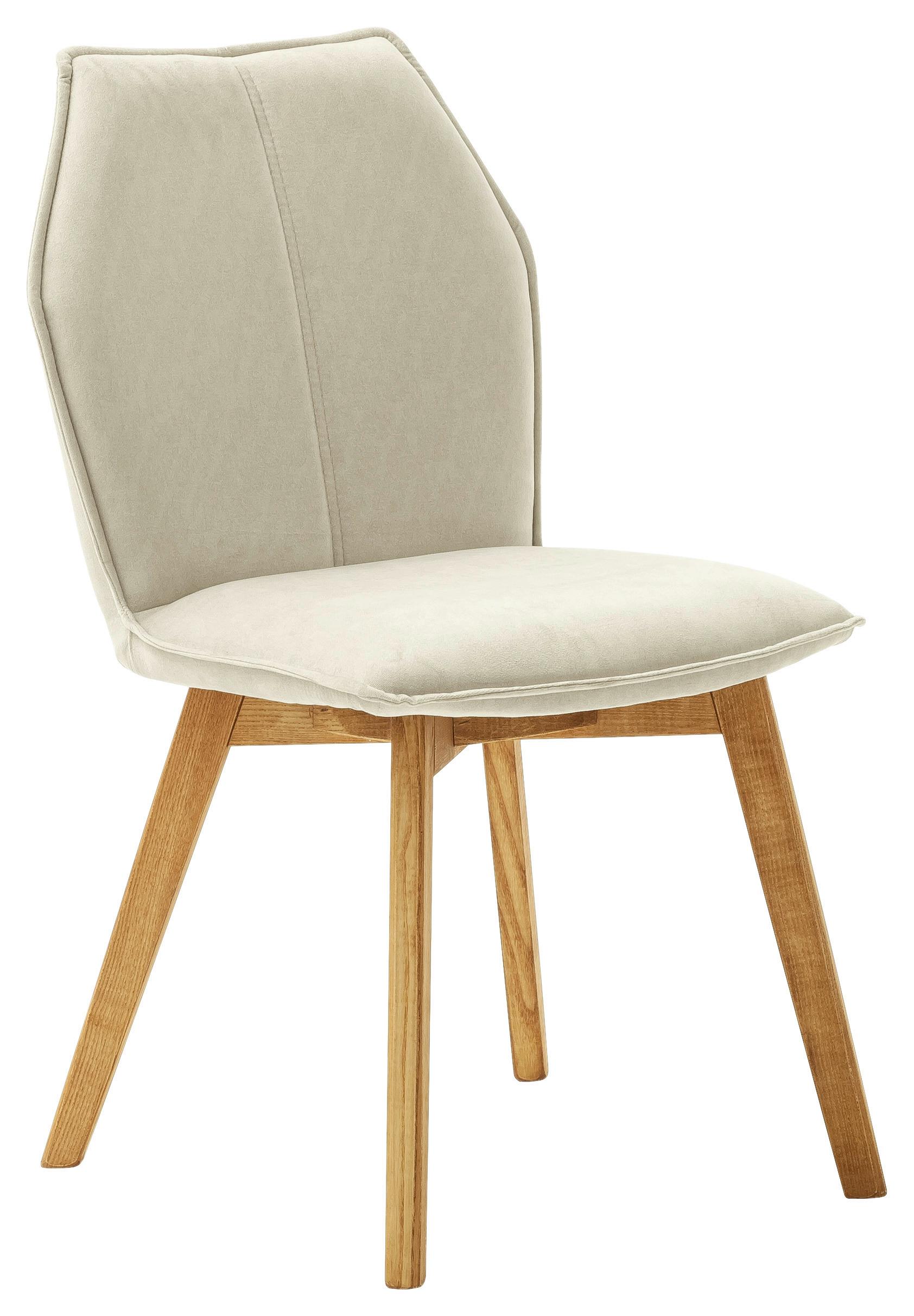 KRZESŁO MAKALU - beżowy/kolor dębowy, Design, drewno/tkanina (43/87/63cm) - Livetastic