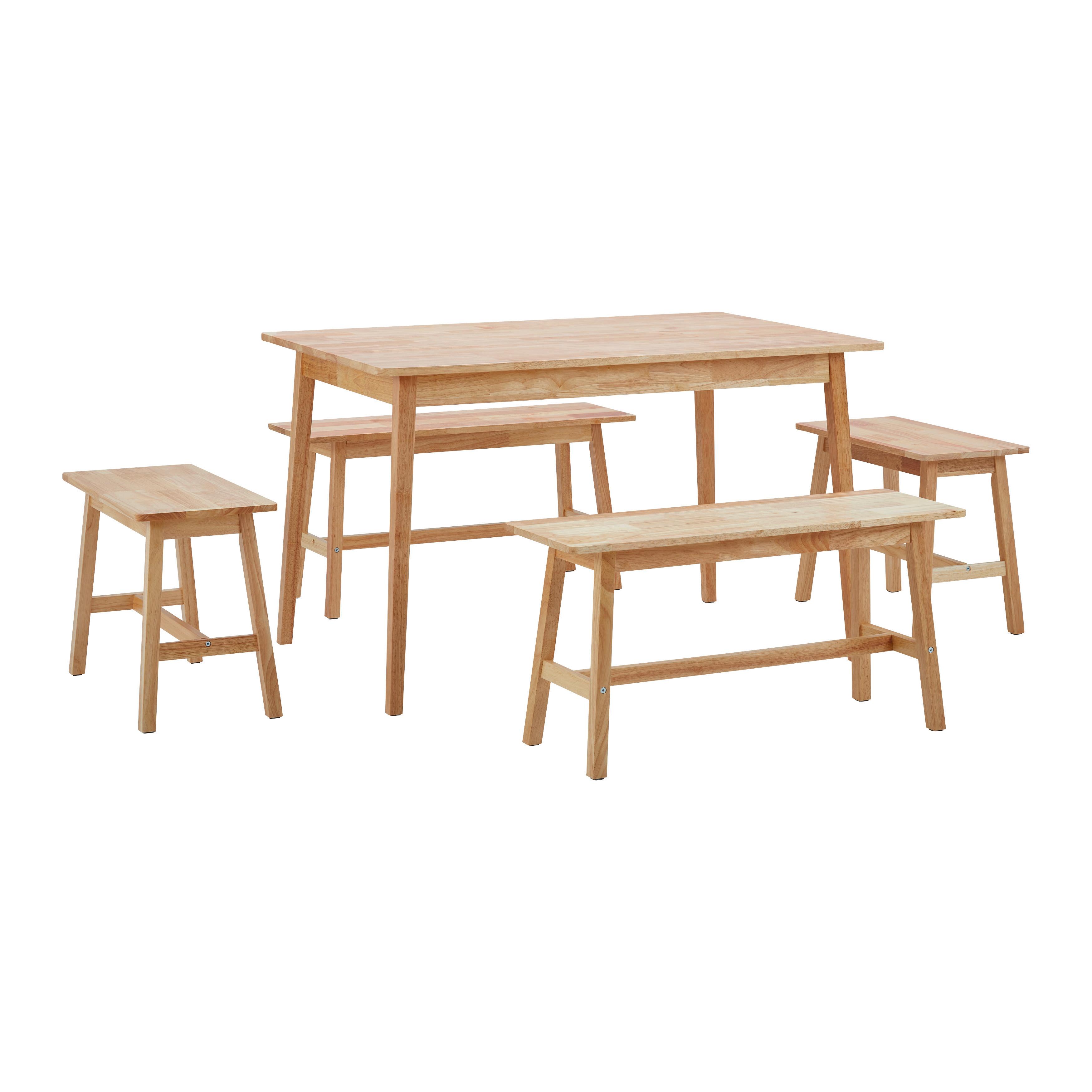 Sitzgruppe Holz Marijana Eichefarben - Eichefarben, MODERN, Holz (120-90-60/80-30-30/73-45-45cm) - Bessagi Home