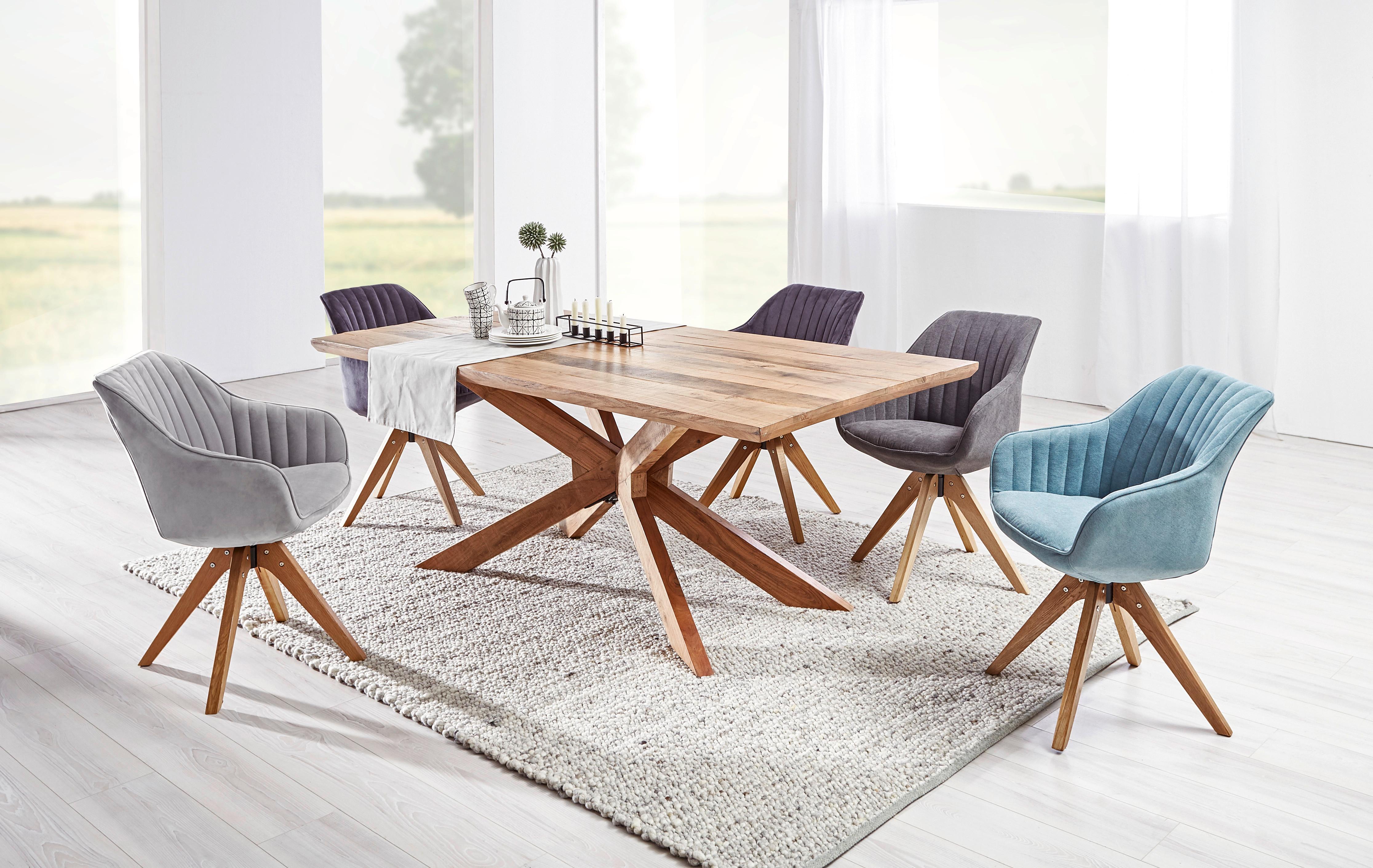 KRZESŁO Z PODŁOKIETNIKAMI CHILL    -HOM IN- - antracytowy/kolor naturalny, Lifestyle, tkanina/drewno (60/83/65cm) - Hom`in