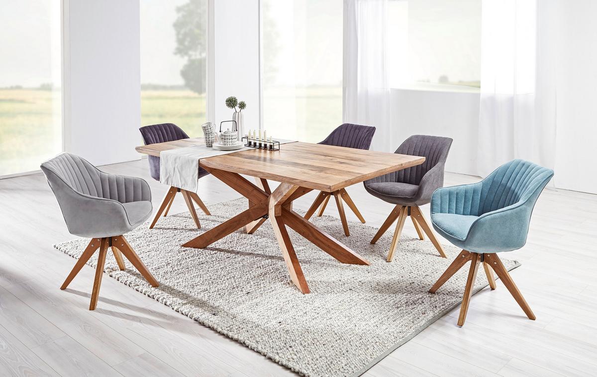 KRZESŁO Z PODŁOKIETNIKAMI CHILL    -HOM IN- - antracytowy/kolor naturalny, Lifestyle, tkanina/drewno (60/83/65cm) - Hom`in
