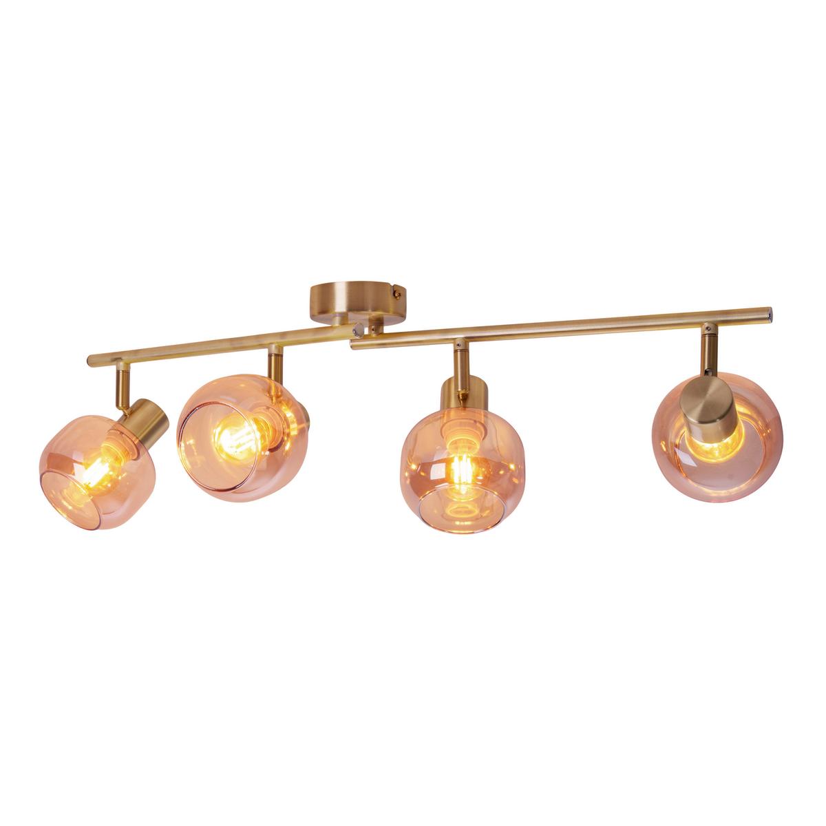 Deckenleuchte Libby Messingfarbe max. 40 Watt - Messingfarben, Design, Glas/Metall (80/80/20cm) - Näve