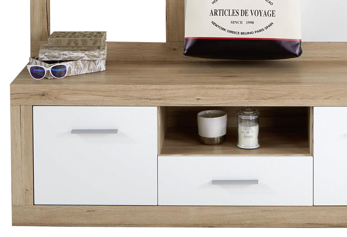Predsoblje Malta - bijela/boje hrasta, Moderno, drvni materijal (145/197/36cm) - Modern Living