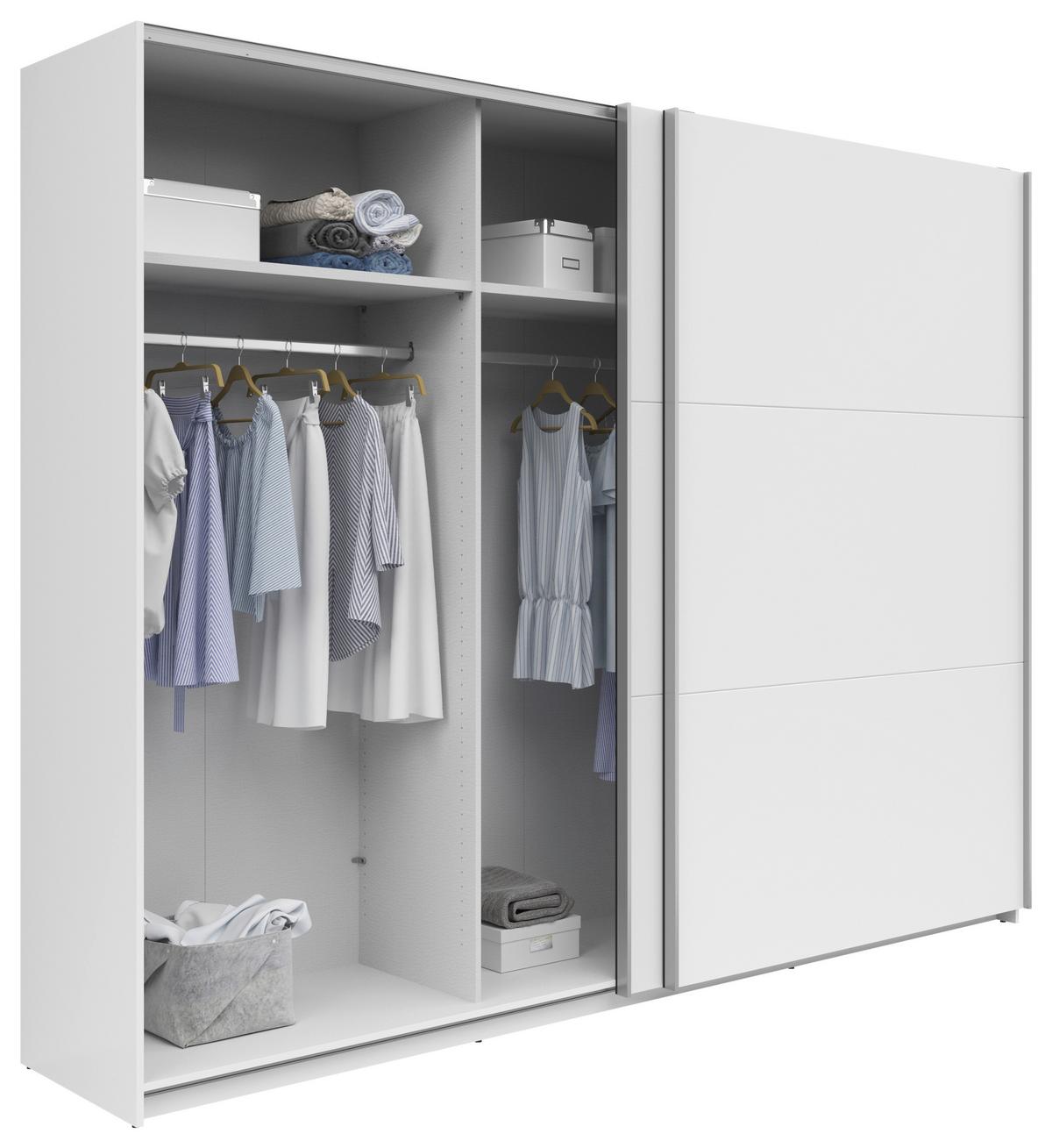 Ormar S Kliznim Vratima Saturn - bijela/srebrne boje, Konvencionalno, drvni materijal/metal (270/210/59cm) - Based