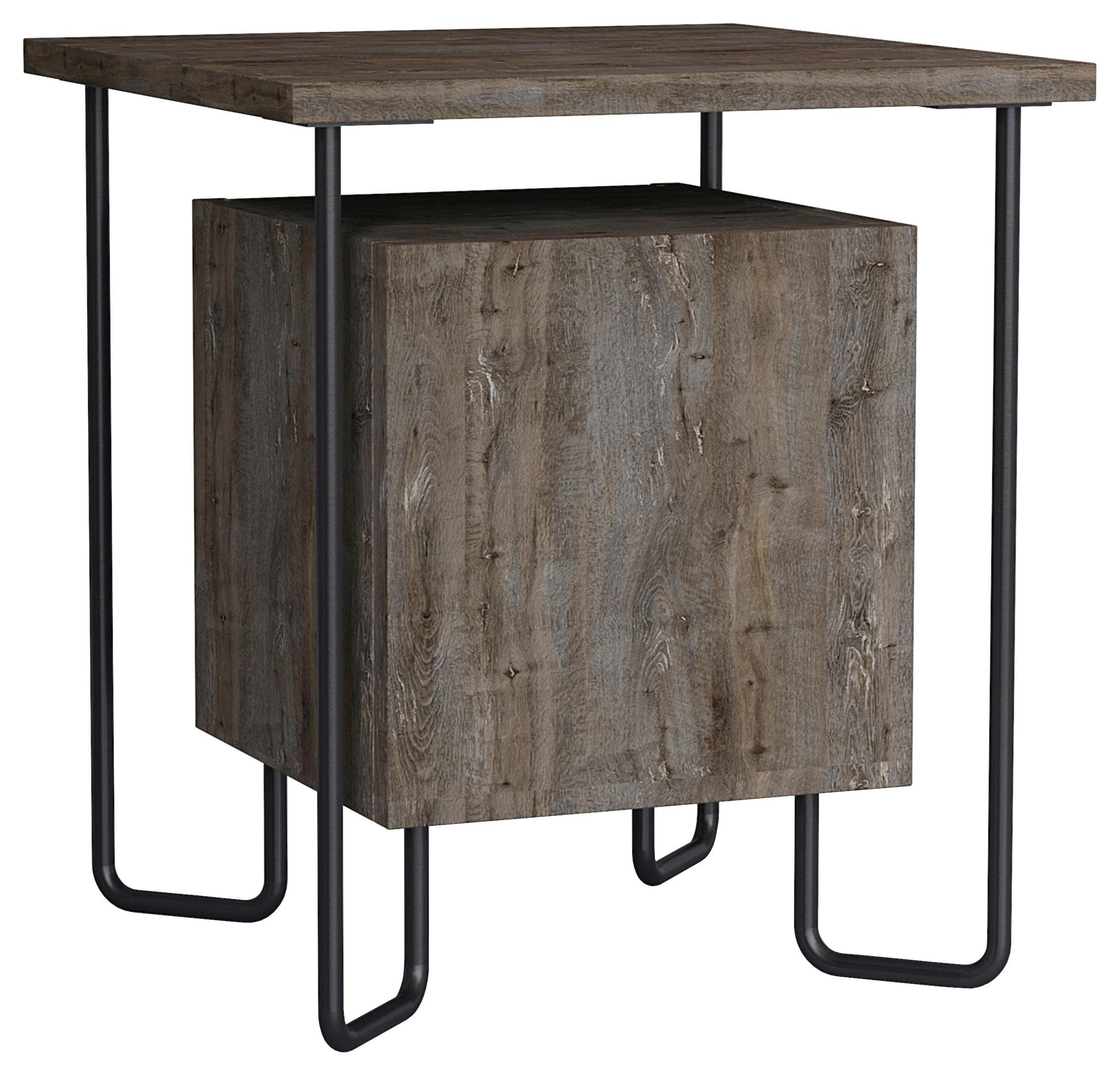 Nachttisch Acres ca. 40x45x40 cm Dunkelbraun - Dunkelbraun/Schwarz, Design, Holzwerkstoff/Metall (40/45/40cm) - Livetastic