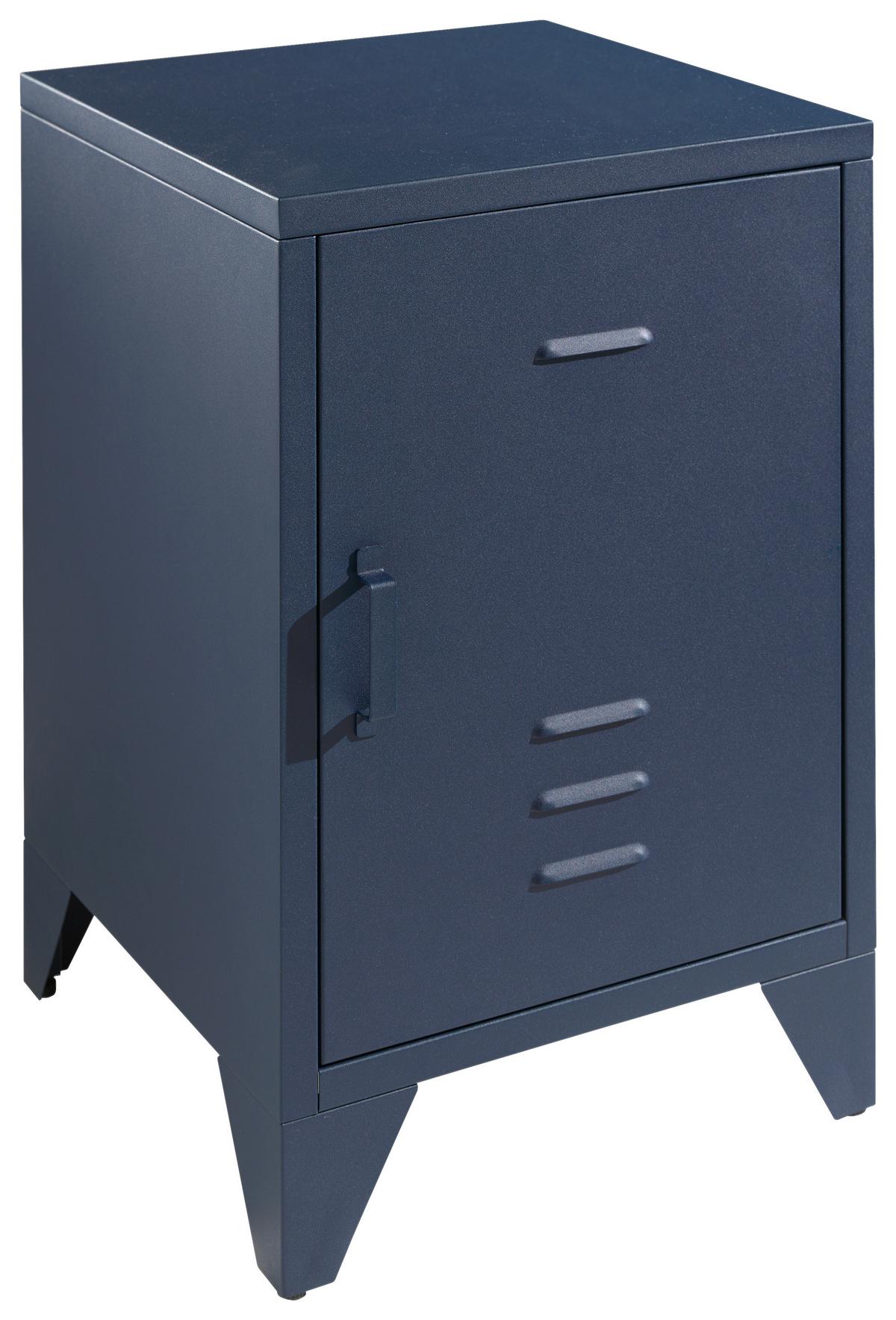 Nachtkästchen Bronxx Blau - Blau, MODERN, Metall (40/60/40cm) - Vipack