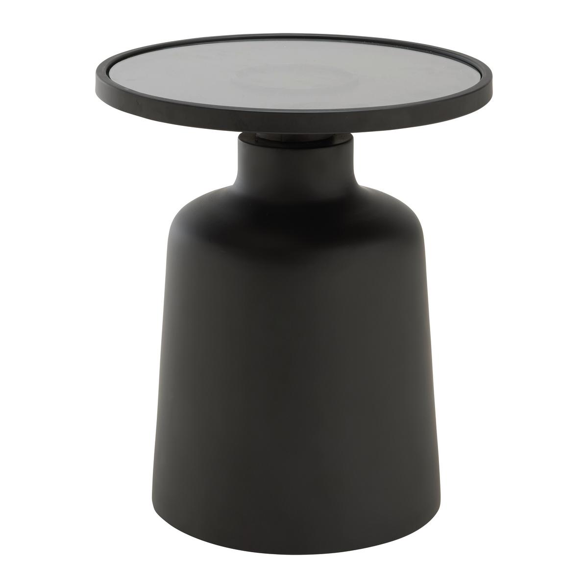 Kisasztal Jaro - fekete, Modern, Üveg/fém (47/48cm) - Premium Living