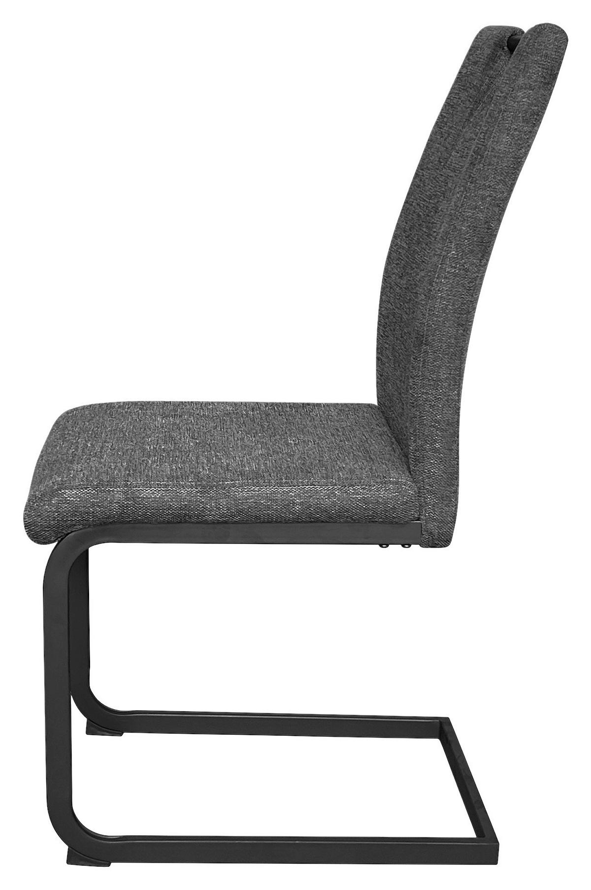 Schwingstuhl-Set BANFF Anthrazit, Webstoff - Anthrazit/Schwarz, Design, Textil/Metall (42/97/58cm) - MID.YOU