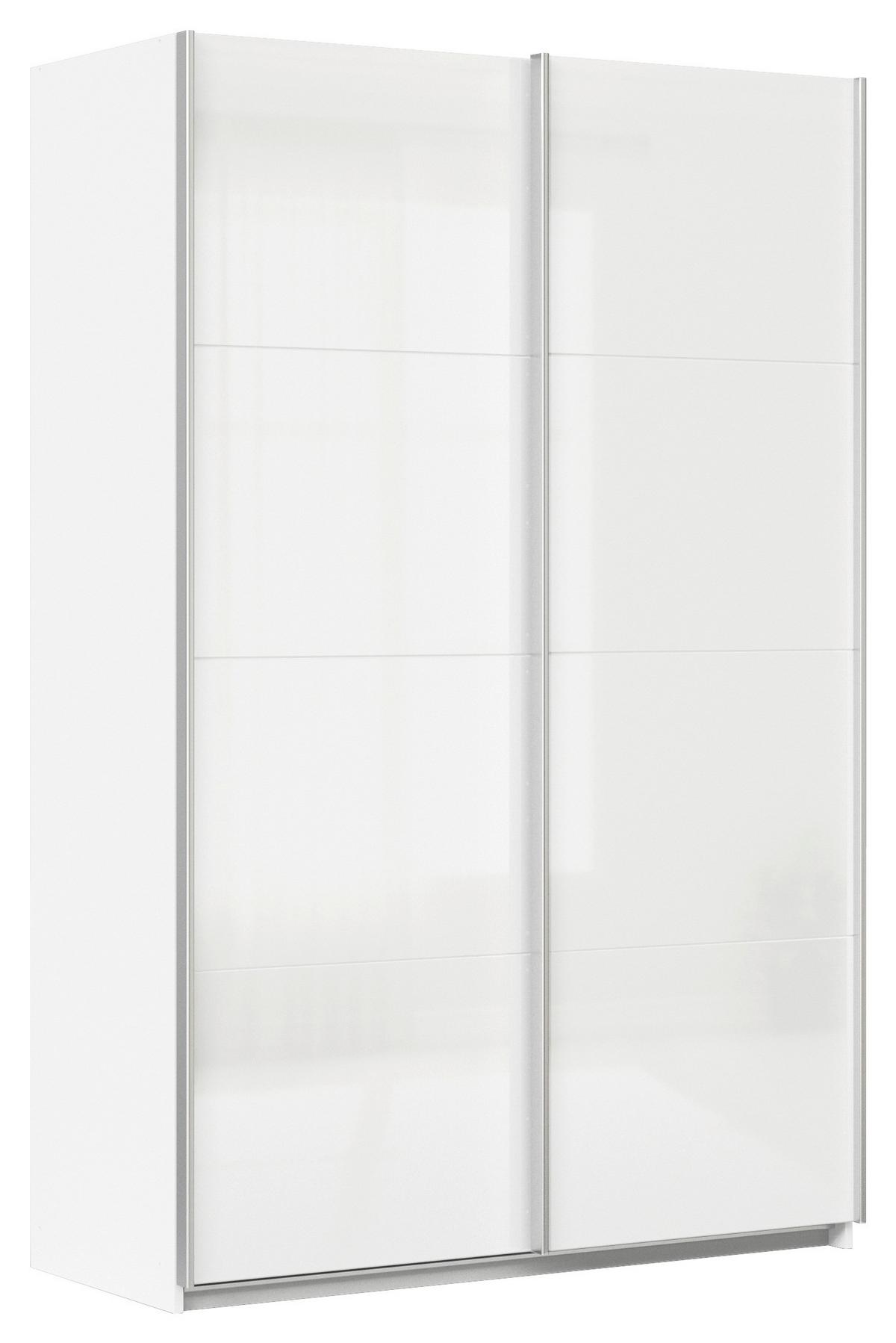 DULAP USI CULISANTE FELDKIRCH - alb/alb lucios intens, Modern, material pe bază de lemn (136/210/62cm)