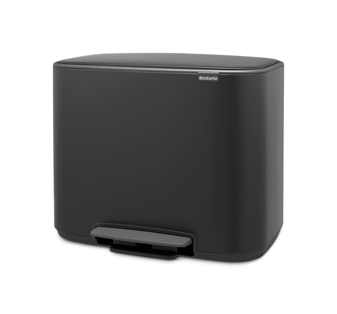 KOSZ NA ODPADY 121227 - czarny, Basics, tworzywo sztuczne/metal (54/44/36,5cm) - Brabantia