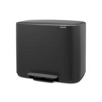 KOSZ NA ODPADY 121227 - czarny, Basics, tworzywo sztuczne/metal (54/44/36,5cm) - Brabantia