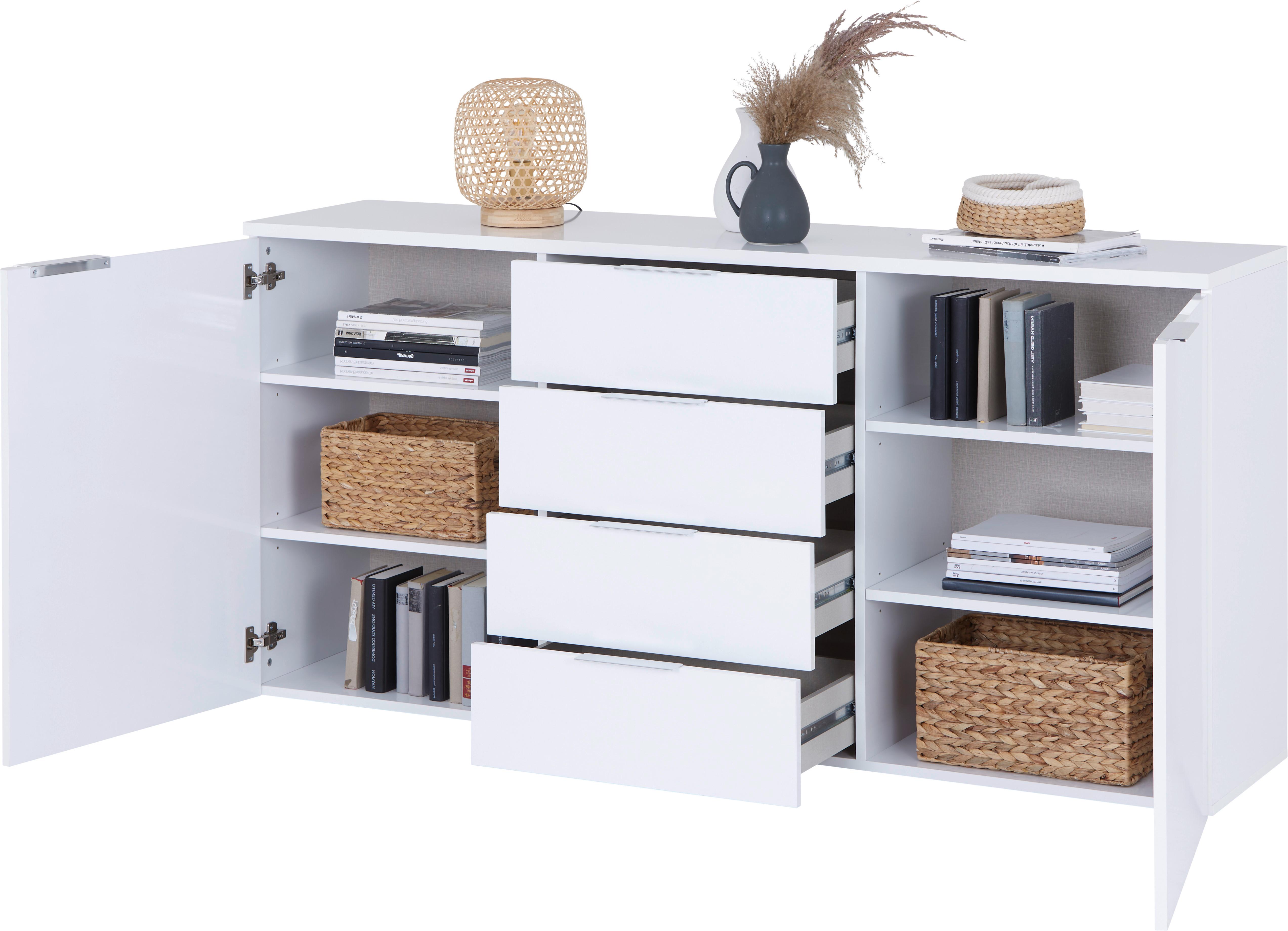Comodă SPLIT 2 - alb, Modern, lemn (180/89/43cm) - Modern Living