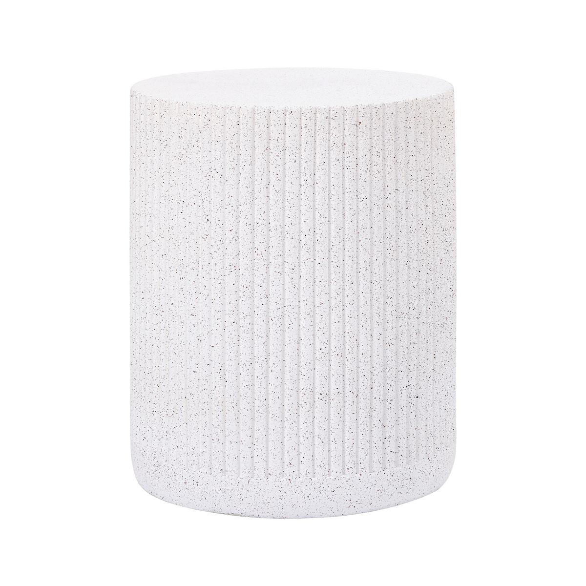 Hocker/Beistelltisch Jasper Weiß - Weiß, MODERN, Stein (39/48/39cm) - Mömax