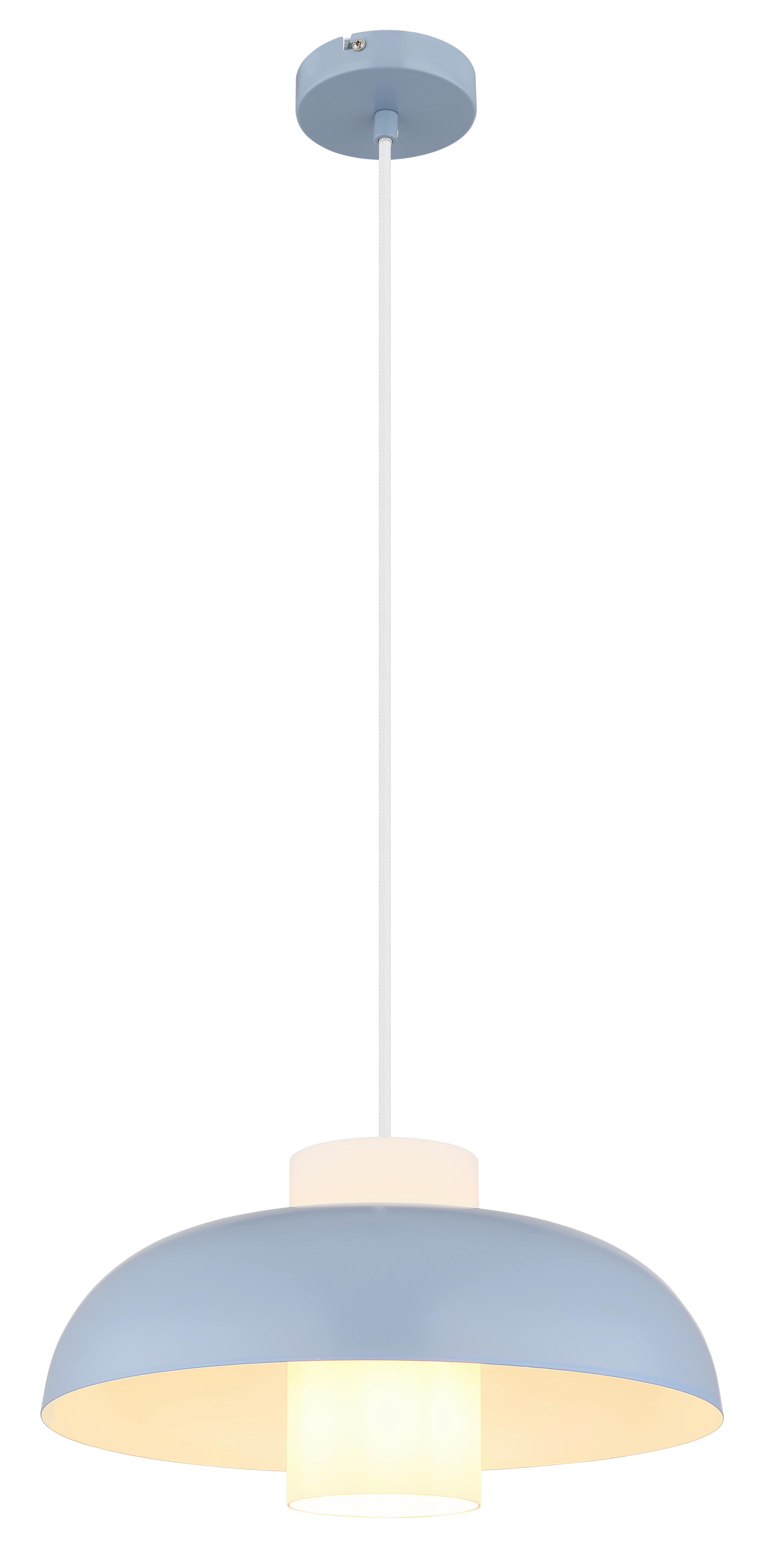 Viseća Svjetiljka Plava Boja - bijela/plava, Trend, staklo/metal (38/120cm) - Globo