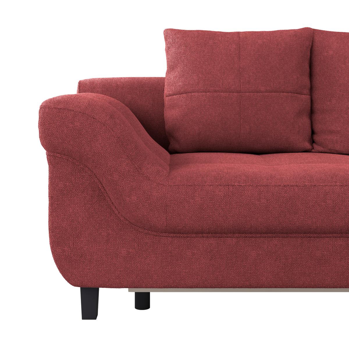 Kutna Garnitura Mendoza - siva/crvena, Design, tekstil/drvo (309/197cm) - Modern Living