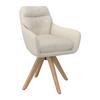 STOL MED ARMSTÖD JUANA - cremefärgad/naturfärgad, Modern, trä/textil (61/93/65cm) - Bessagi Home