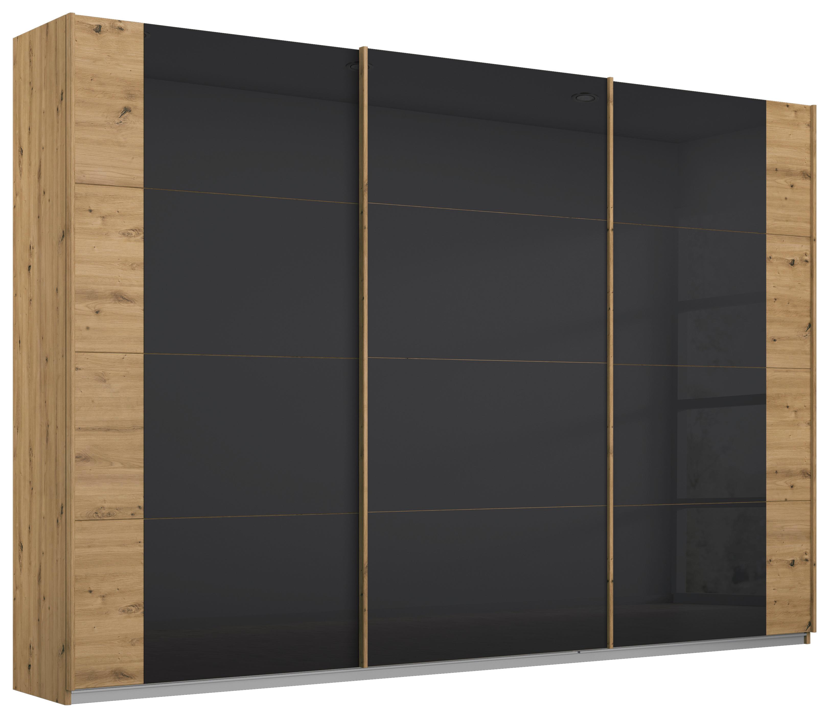 Ormar S Kliznim Vratima Artemis - hrast Artisan/antracit, Moderno, staklo/drvni materijal (271/210/62cm) - Modern Living