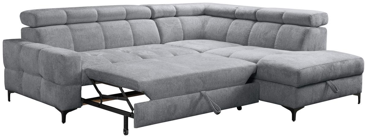 Kutna Garnitura Leno - siva/crna, Moderno, drvni materijal/tekstil (254/79-95/212cm) - Modern Living