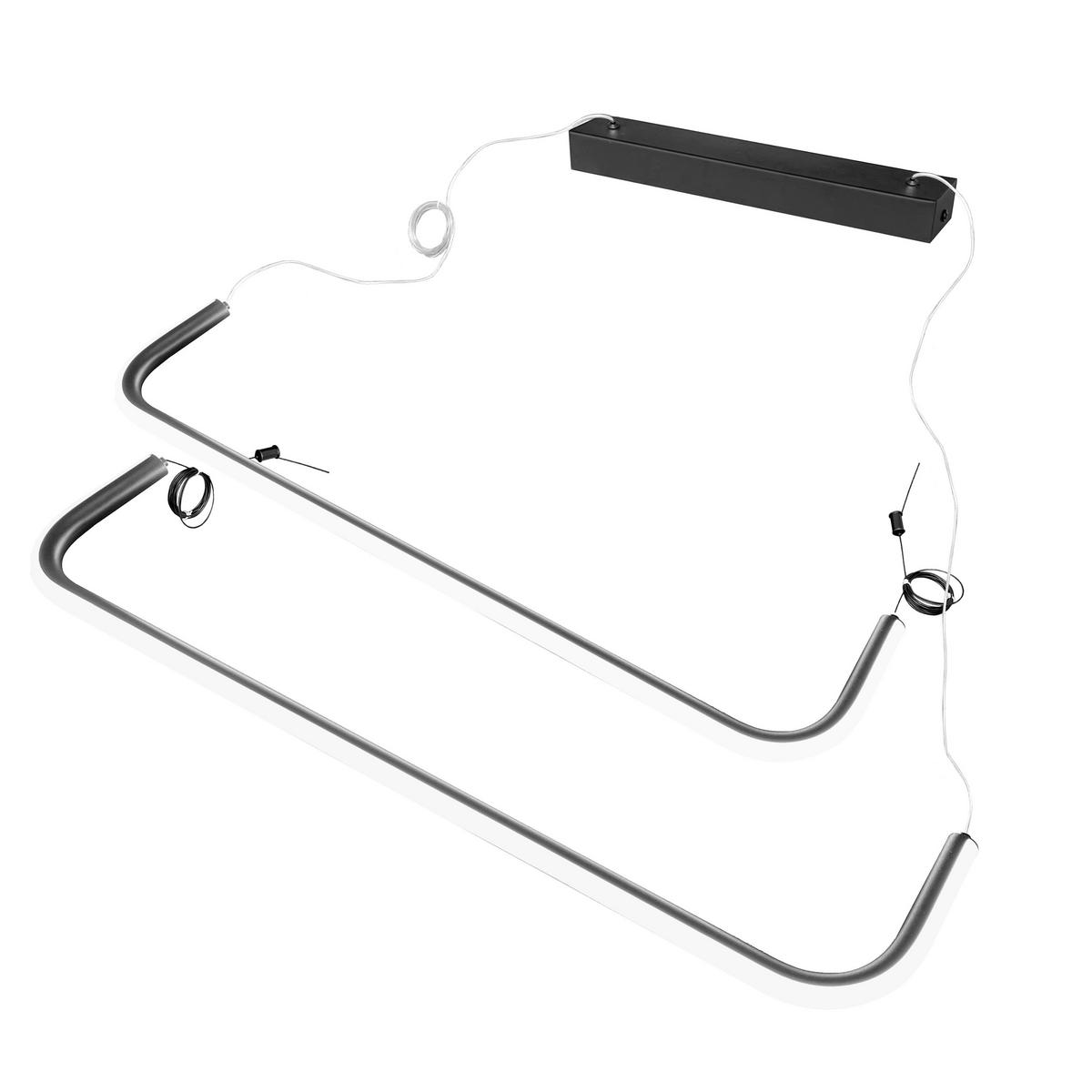 LAMPA WISZĄCA LP-1015/2P BASIC - czarny, Design, metal (120/42/180cm)