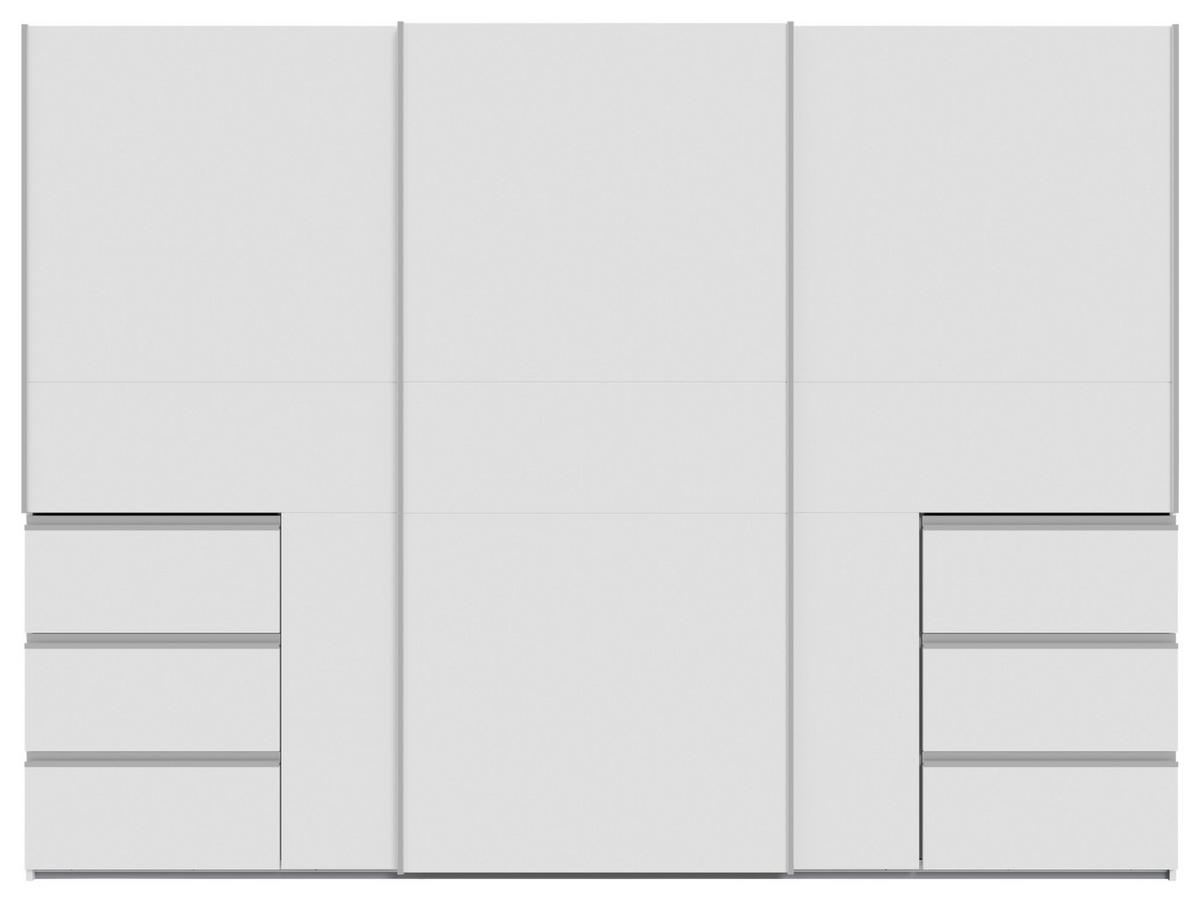 Omara Z Drsnimi Vrati Winn 2, Bela - bela/barve aluminija, Konvencionalno, kovina/leseni material (270/200/61cm) - Carryhome
