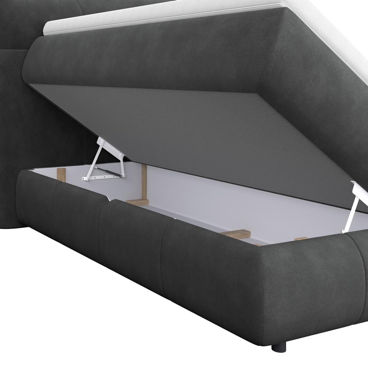 Boxspring Krevet Carmelo - crna, Trend, tekstil/plastika (140/200cm) - Premium Living