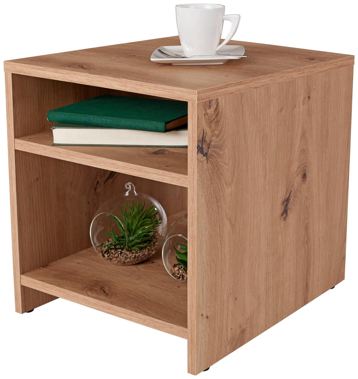 Kisasztal Tölgy Szín 1 Polclap Luca - sötétbarna, Modern, faalapú anyag (40/40/37cm) - Best Price