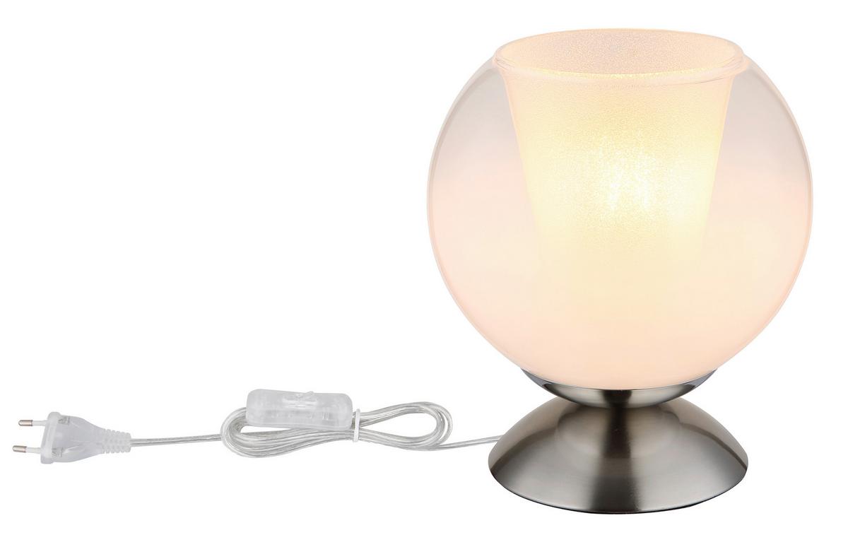 Stolna Svjetiljka Barry - bijela/siva, Basics, staklo/metal (18/19cm) - Globo