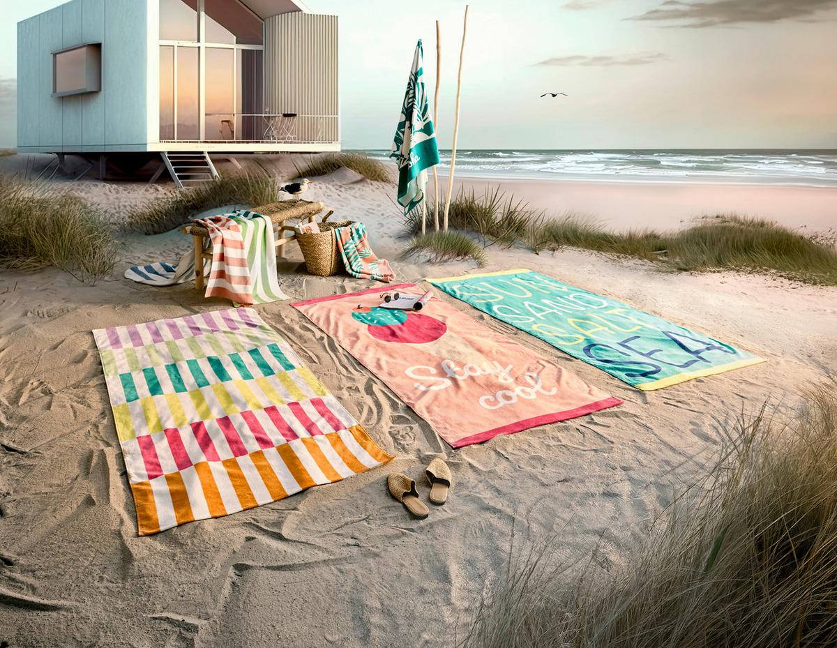 RĘCZNIK PLAŻOWY KIPA - różnokolorowy, Lifestyle, tkanina (90/180cm) - Esposa