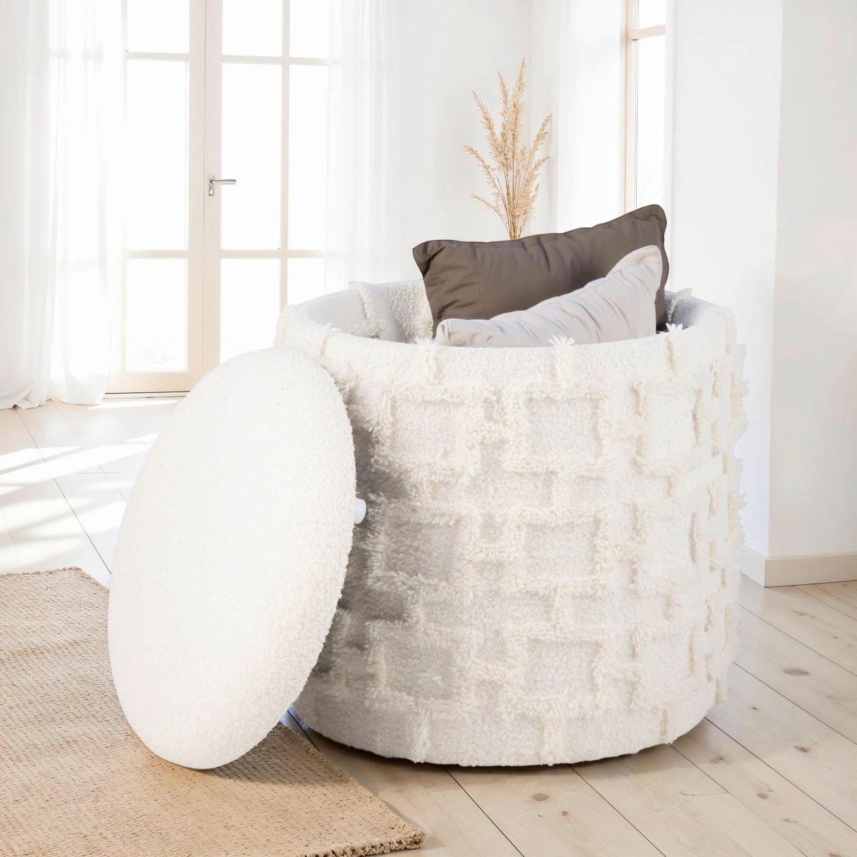 HOCKER WL7.418 - Creme, Basics, Textil (40/45cm) - Livetastic