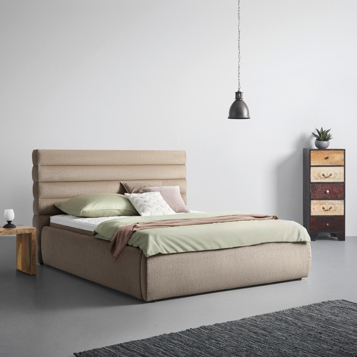 Kopfteil Megan Beige - Beige, Konventionell, Textil (207/18cm) - Premium Living