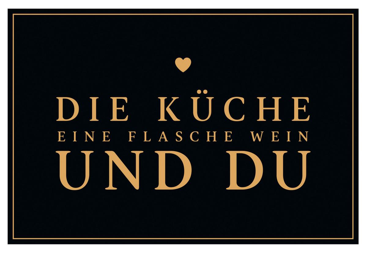 Postkarte Edelschwarz Schwarz/Gold - Basics, Papier (17,5/12cm)