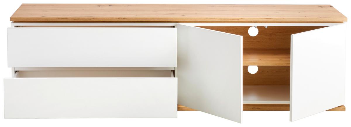 KOMODA NISKA YAMAEL - biały/czarny, Design, materiał drewnopochodny/tworzywo sztuczne (184/54/42cm) - Xora