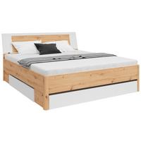 Postelja S Predali Saturn, Bela, Hrast, 180x200 - bela/barve grafita, Konvencionalno, leseni material (180/200cm)