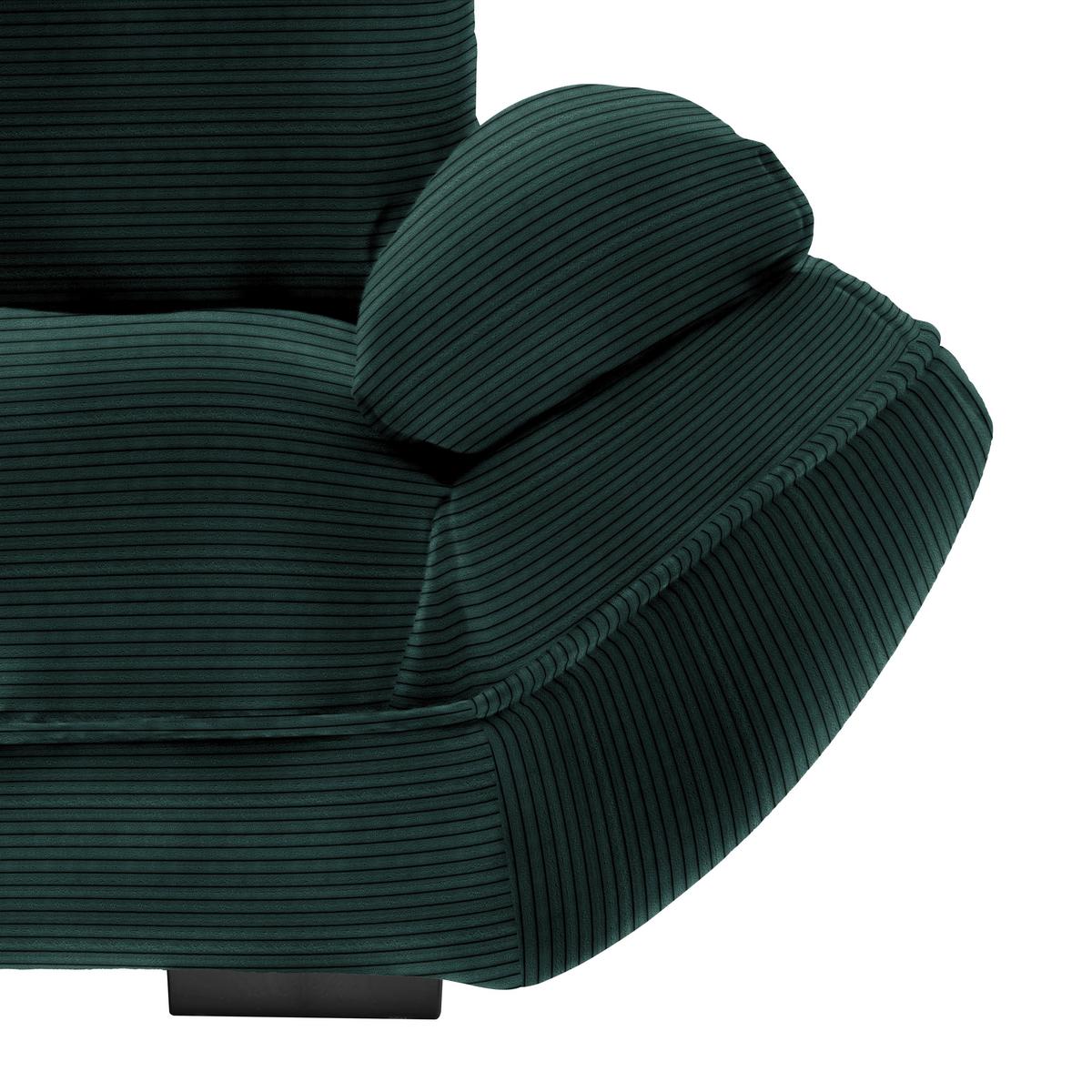 Wohnlandschaft Vivo Dunkelgrün - Dunkelgrün/Schwarz, MODERN, Kunststoff/Textil (179/63/317cm) - Based