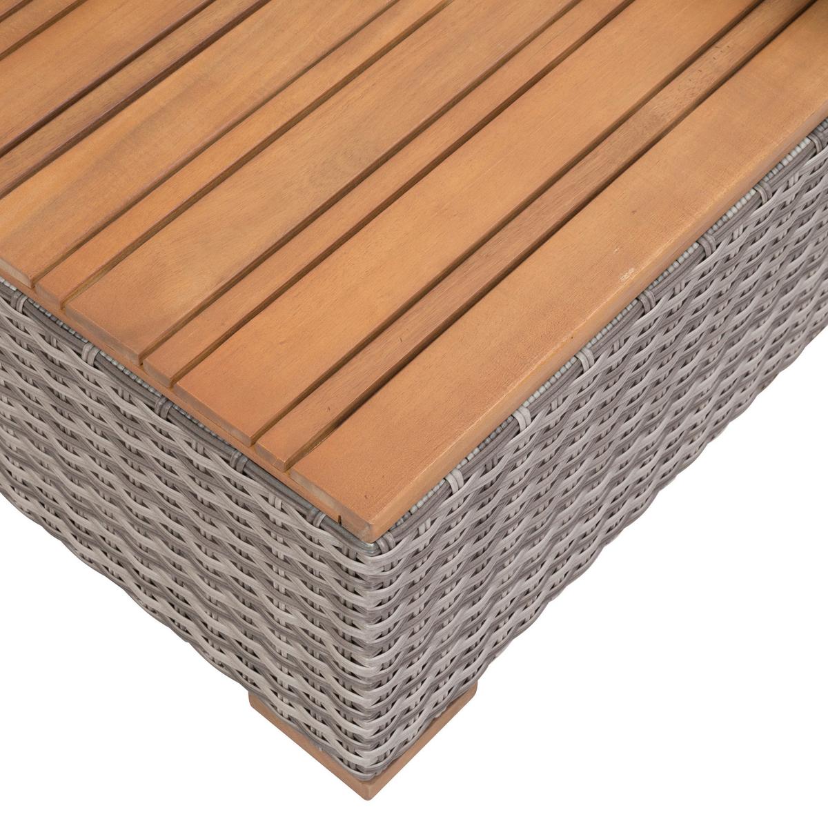 Loungegarnitur 2-teilig Bahia Tobago Holz/Metall mit Kissen - Grau, Basics, Holz/Textil (117/93/74cm) - Gardenson