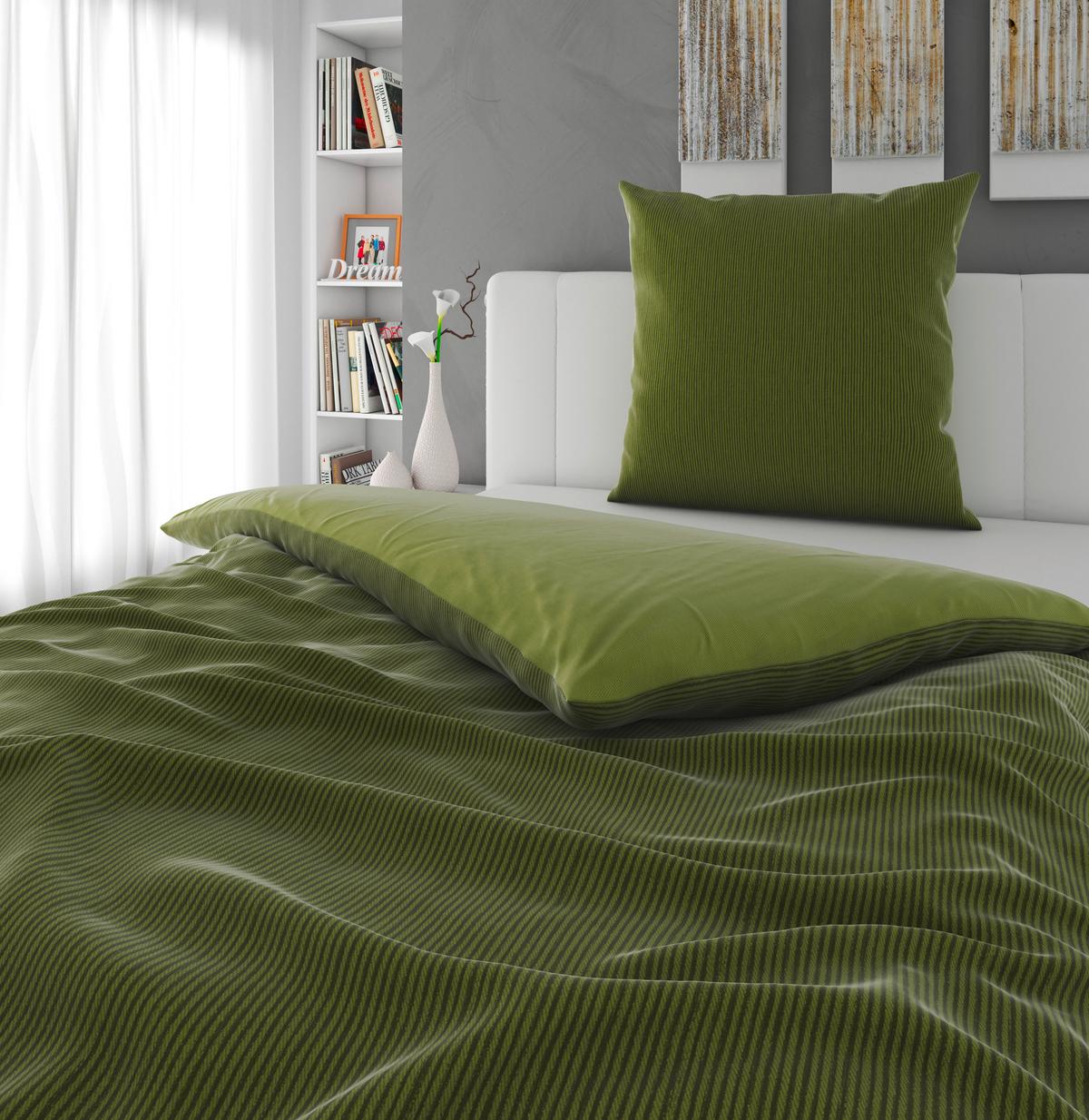 POŚCIEL DWUSTRONNA WALLE - ciemnozielony, tkanina (155/220cm) - Bio:Vio